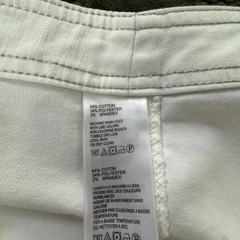 Tommy Bahama Ella Twill Skirt White Size 12 Button Front Cotton Blend 16" Long - Picture 5 of 5